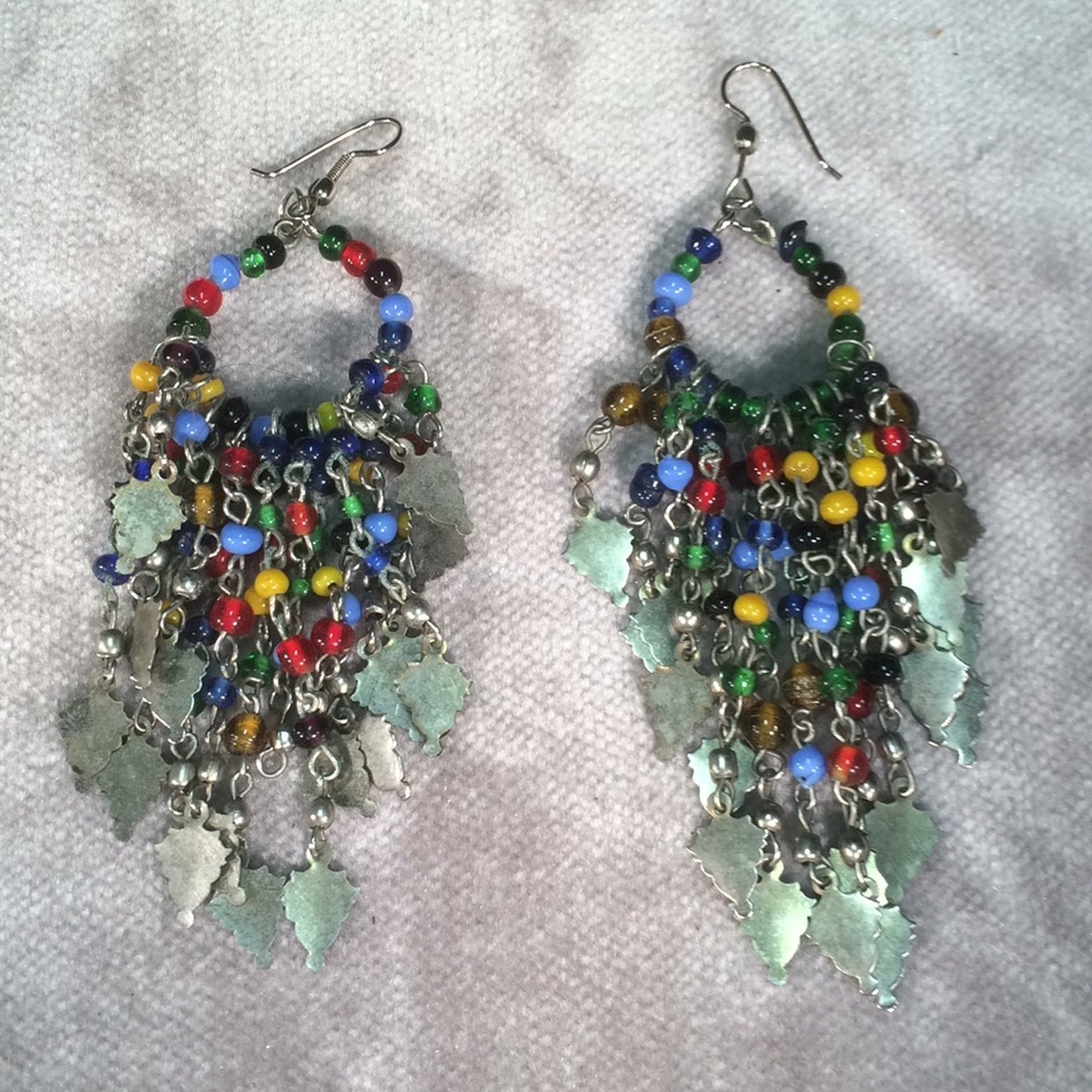 Multi Colored Beaded Earrings